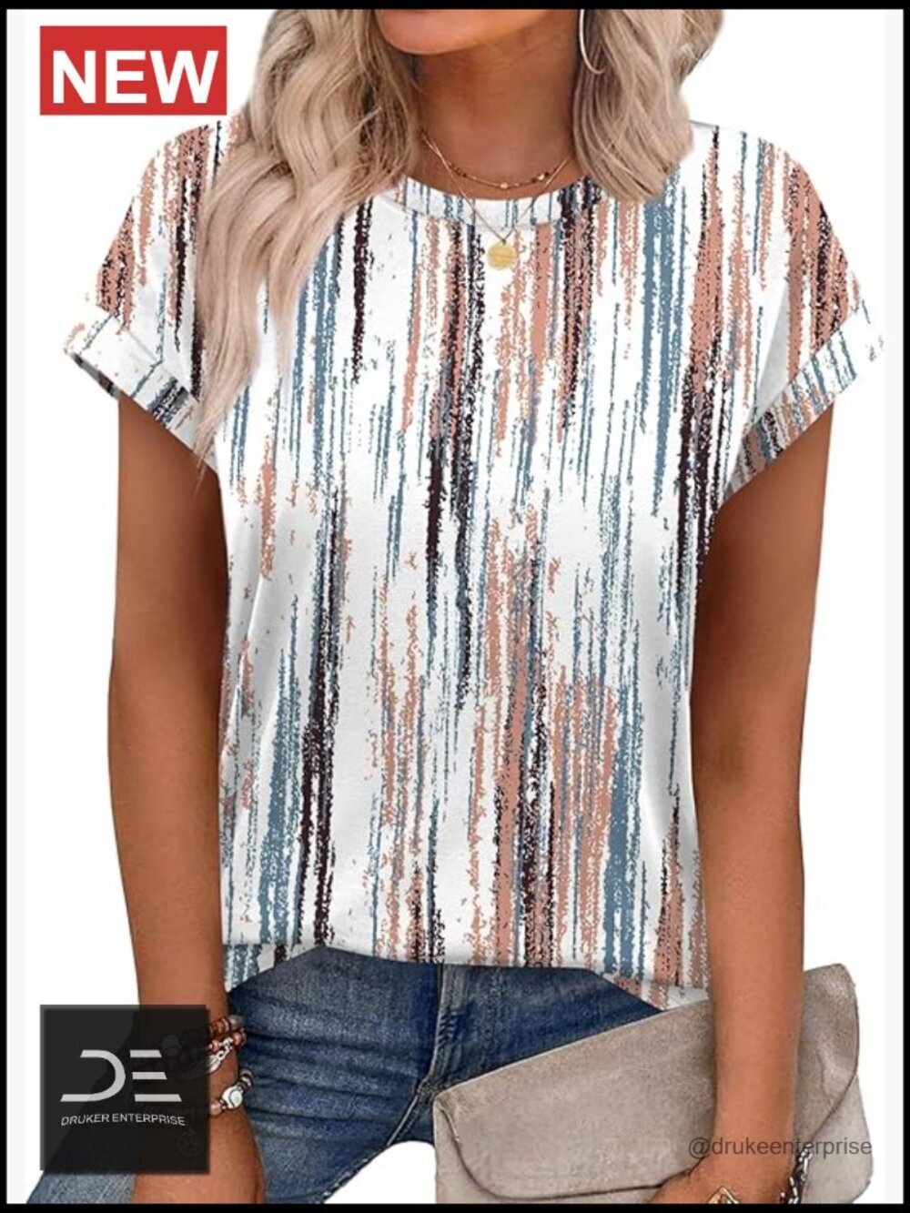 Womens Short Sleeve Tunic Blouse Crew Neck Cap Sleeve Casual Loose Fit